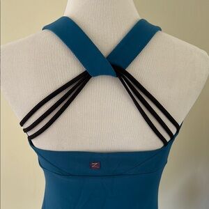 Zobha Teal Strappy Back Tank Top